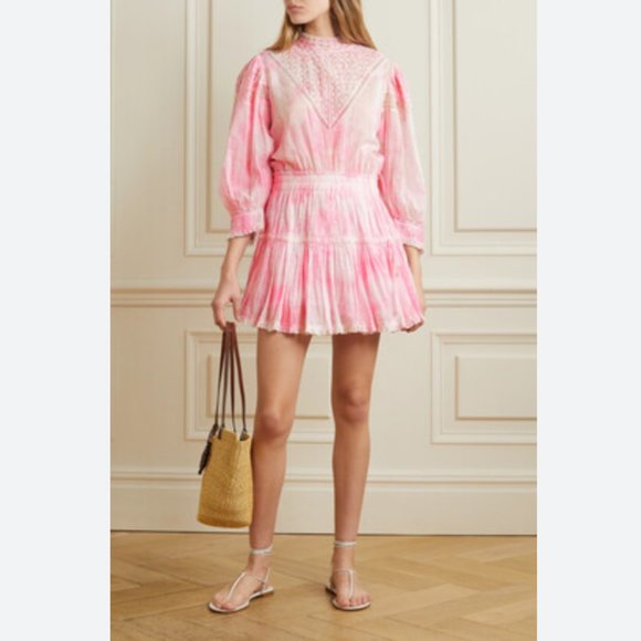 NWT Love Shack Fancy Viola Dress in Island Pink Hand Dye - Picture 10 of 13